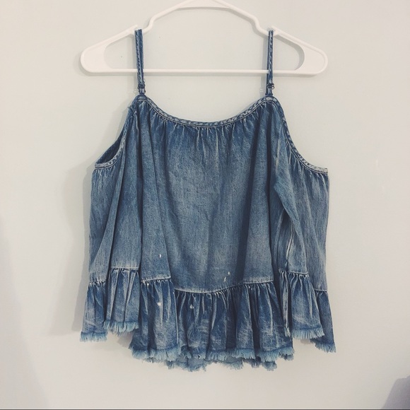 Denim Cold-shoulder 💋 - Picture 2 of 4